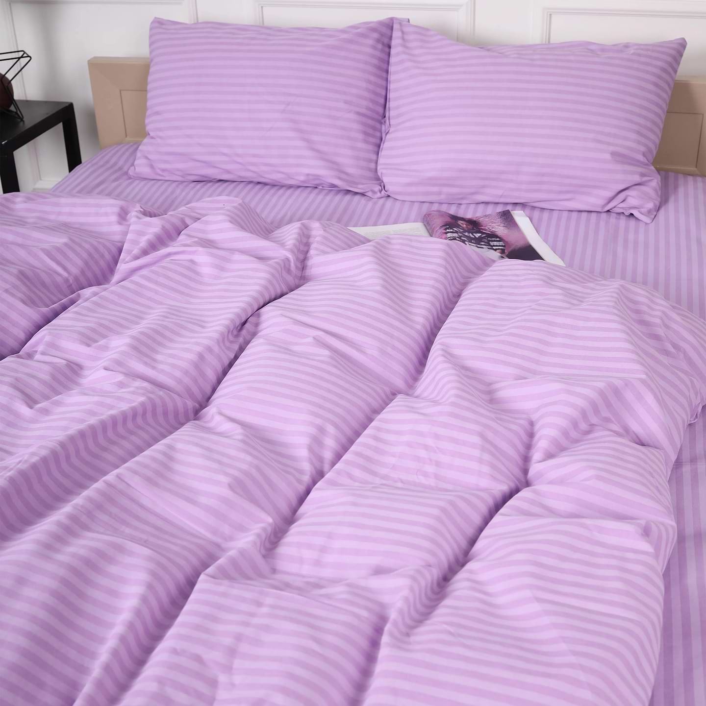Комплект постельного белья детский MirSon Бязь 17-0618 Stripe Purple 110х140 (2200008203719)